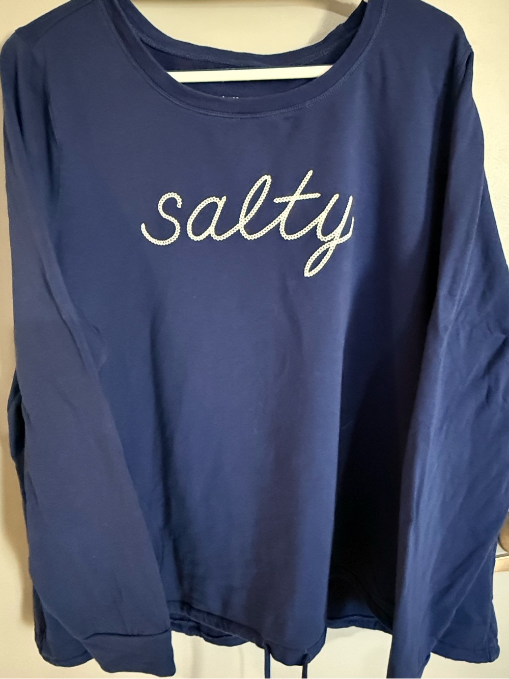Belle Beach by Kim Gravel Navy 'Salty' Long-Sleeve Top